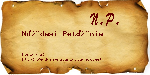 Nádasi Petúnia névjegykártya
